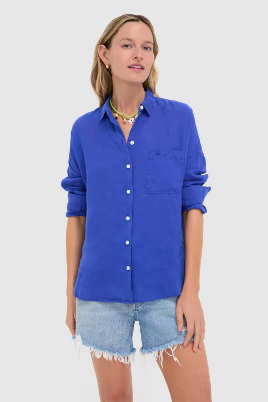 Blue Jo Shirt in Linen sold by Tuckernuck