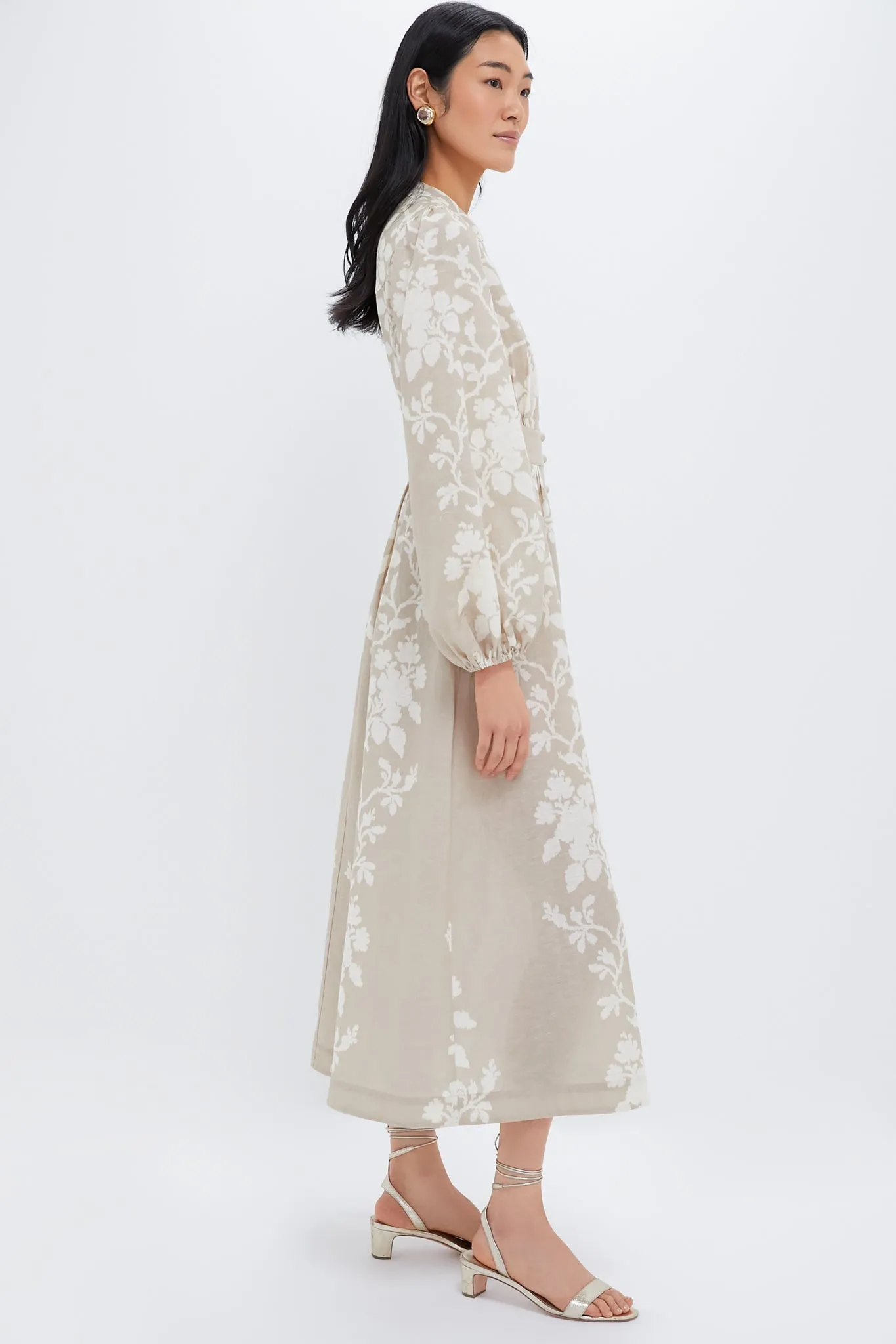 Sand Floral Stripe Serena Dress sold by Tuckernuck product image thumbnail 4