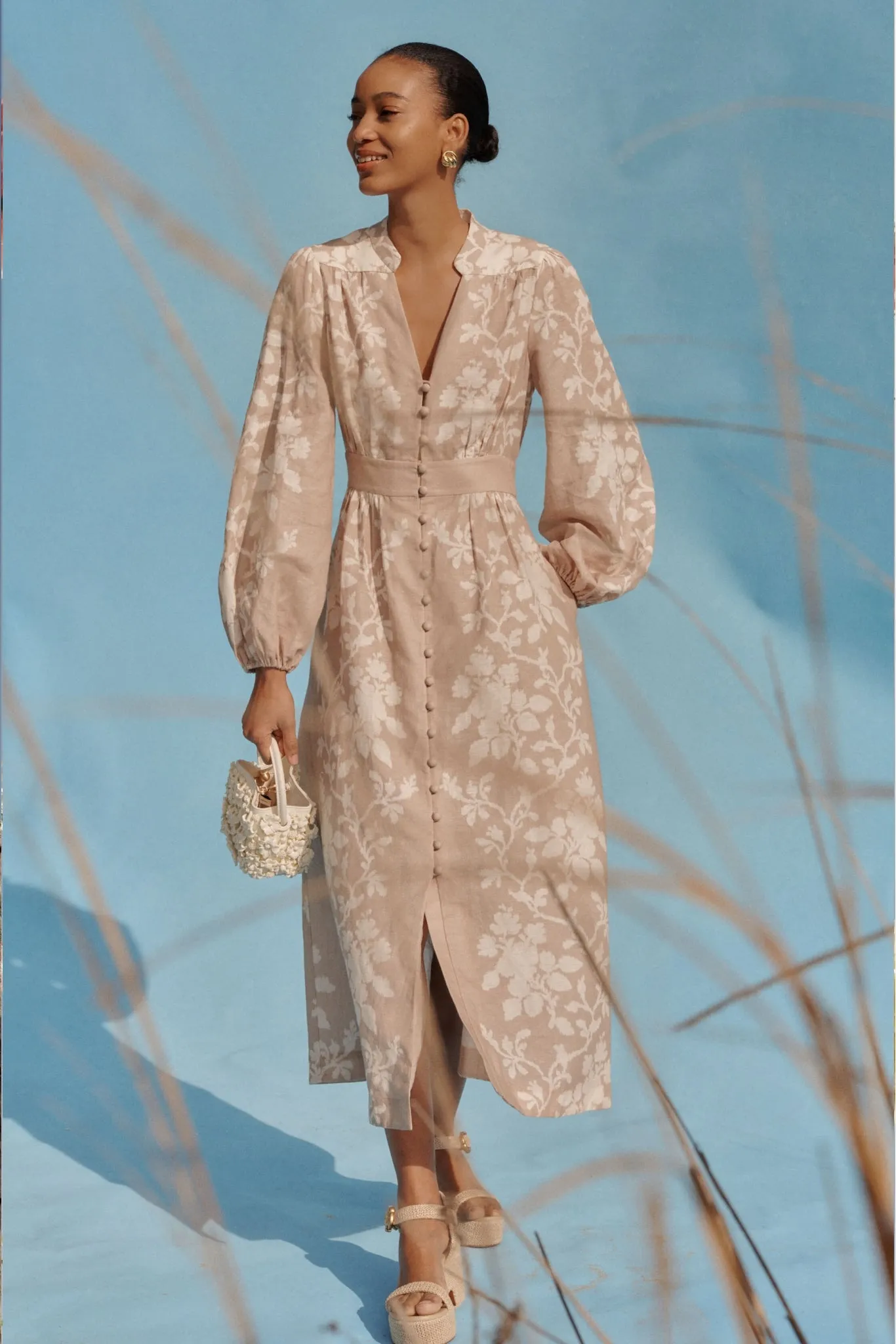 Sand Floral Stripe Serena Dress sold by Tuckernuck product image thumbnail 2