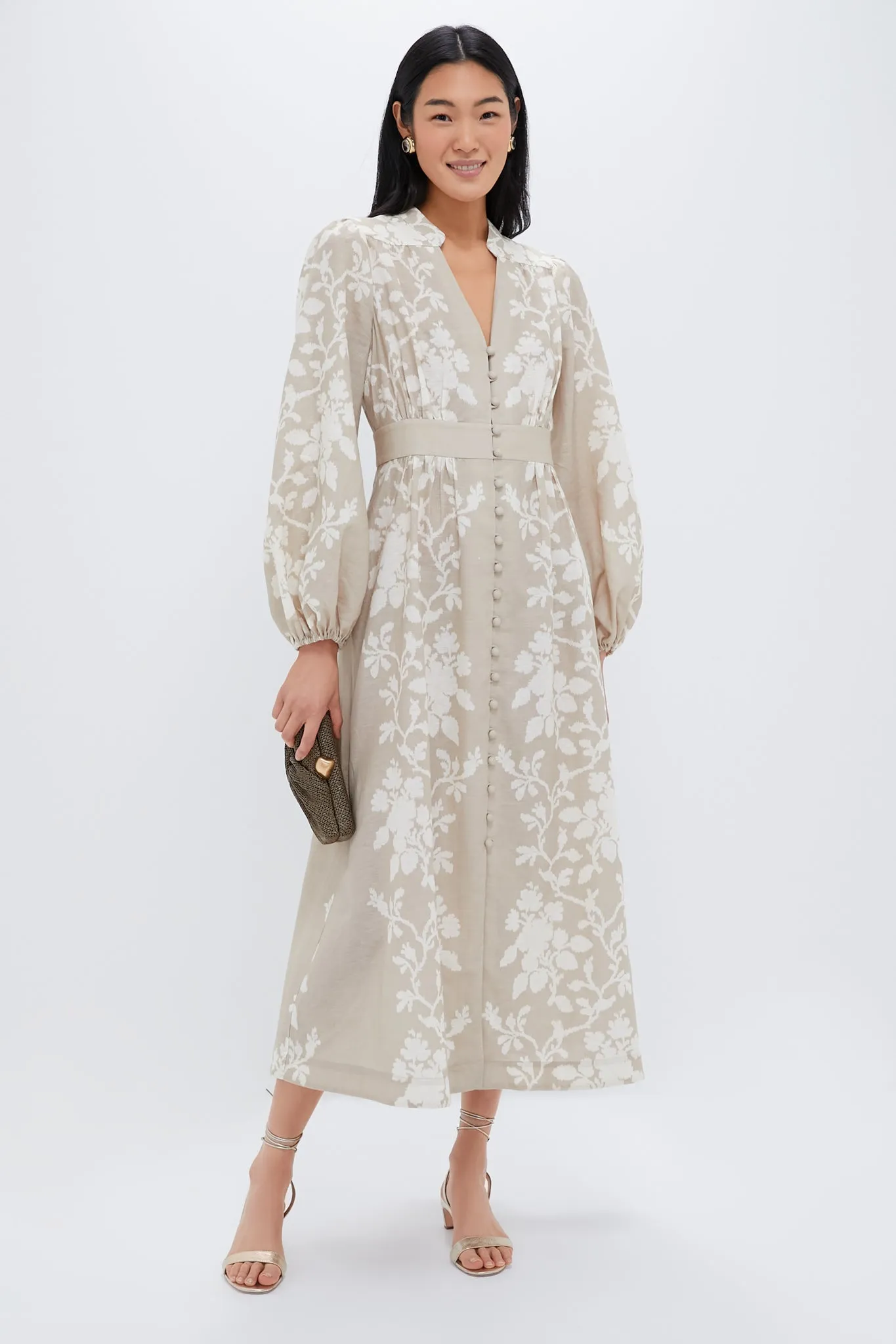 Sand Floral Stripe Serena Dress sold by Tuckernuck product image thumbnail 3