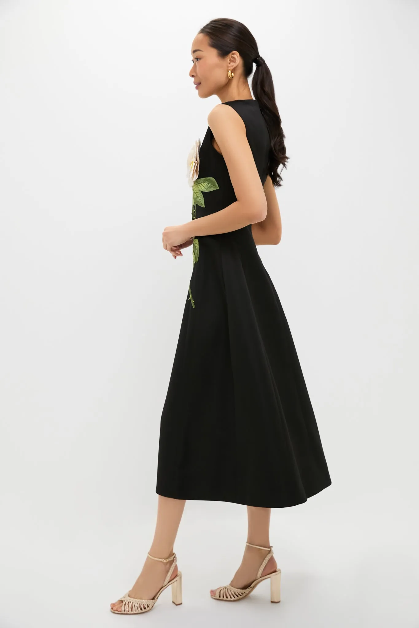 White Rose Printed Cleo Embellished Sleeveless Midi Dress sold by Tuckernuck product image thumbnail 3