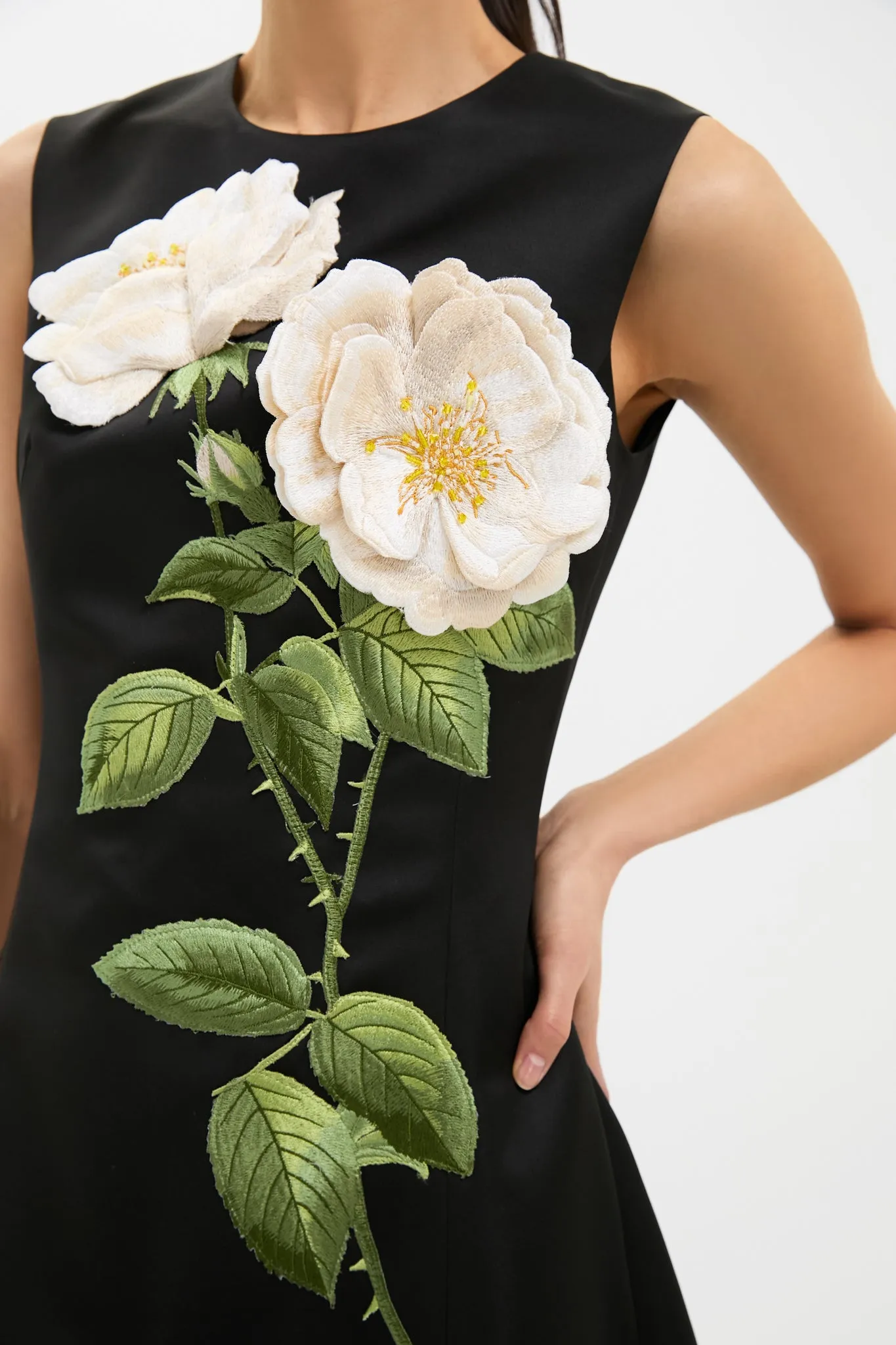 White Rose Printed Cleo Embellished Sleeveless Midi Dress sold by Tuckernuck product image thumbnail 5