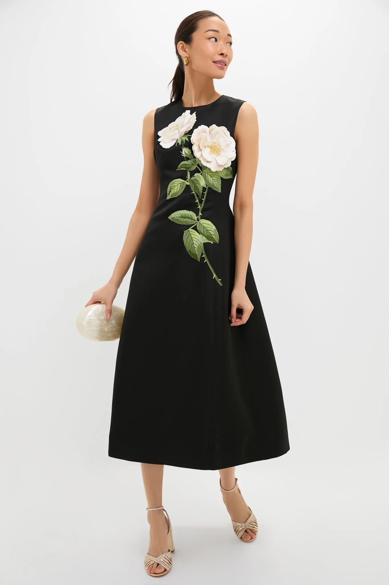 White Rose Printed Cleo Embellished Sleeveless Midi Dress sold by Tuckernuck product image thumbnail 2
