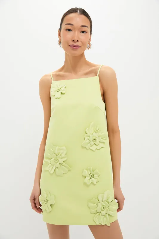 Chartreuse Leia Petal Mini Dress sold by Tuckernuck