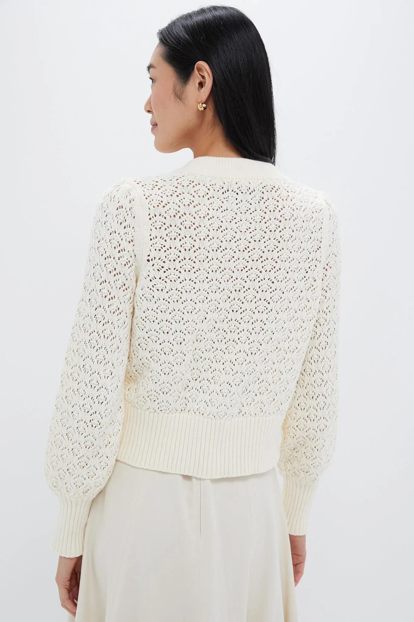 Ivory Pointelle Colette Cardigan sold by Tuckernuck product image thumbnail 4