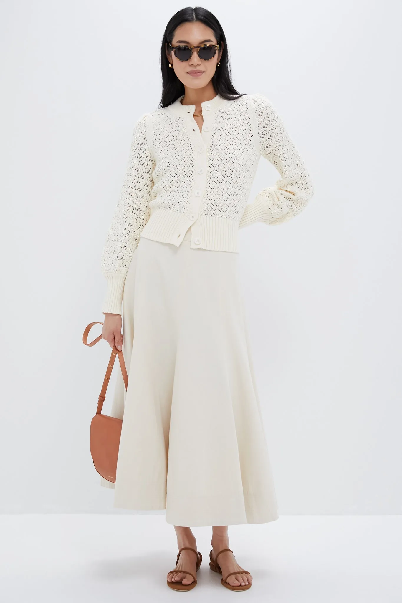 Ivory Pointelle Colette Cardigan sold by Tuckernuck product image thumbnail 2