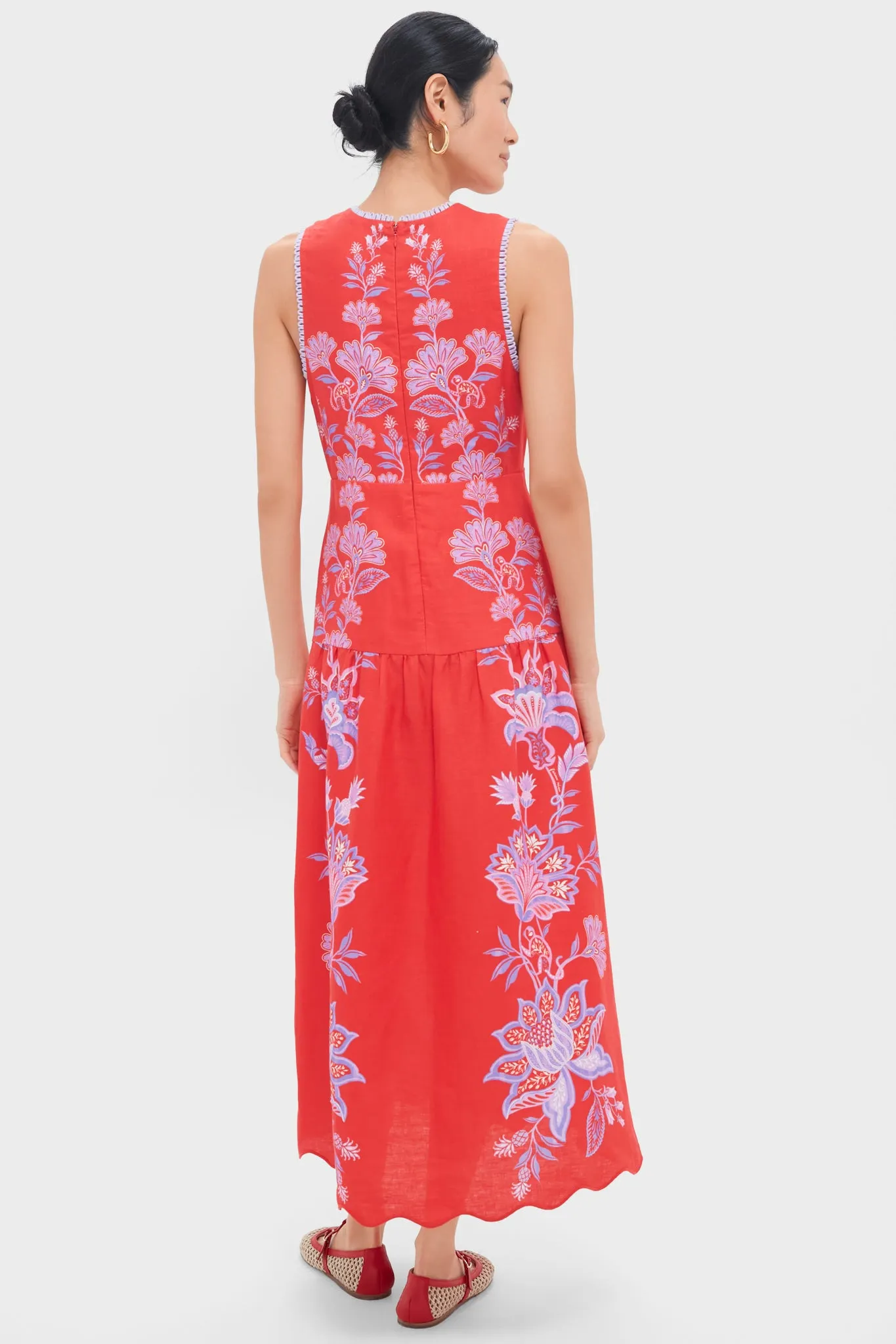 Porcelain Garden Red Midi Dress sold by Tuckernuck product image thumbnail 4