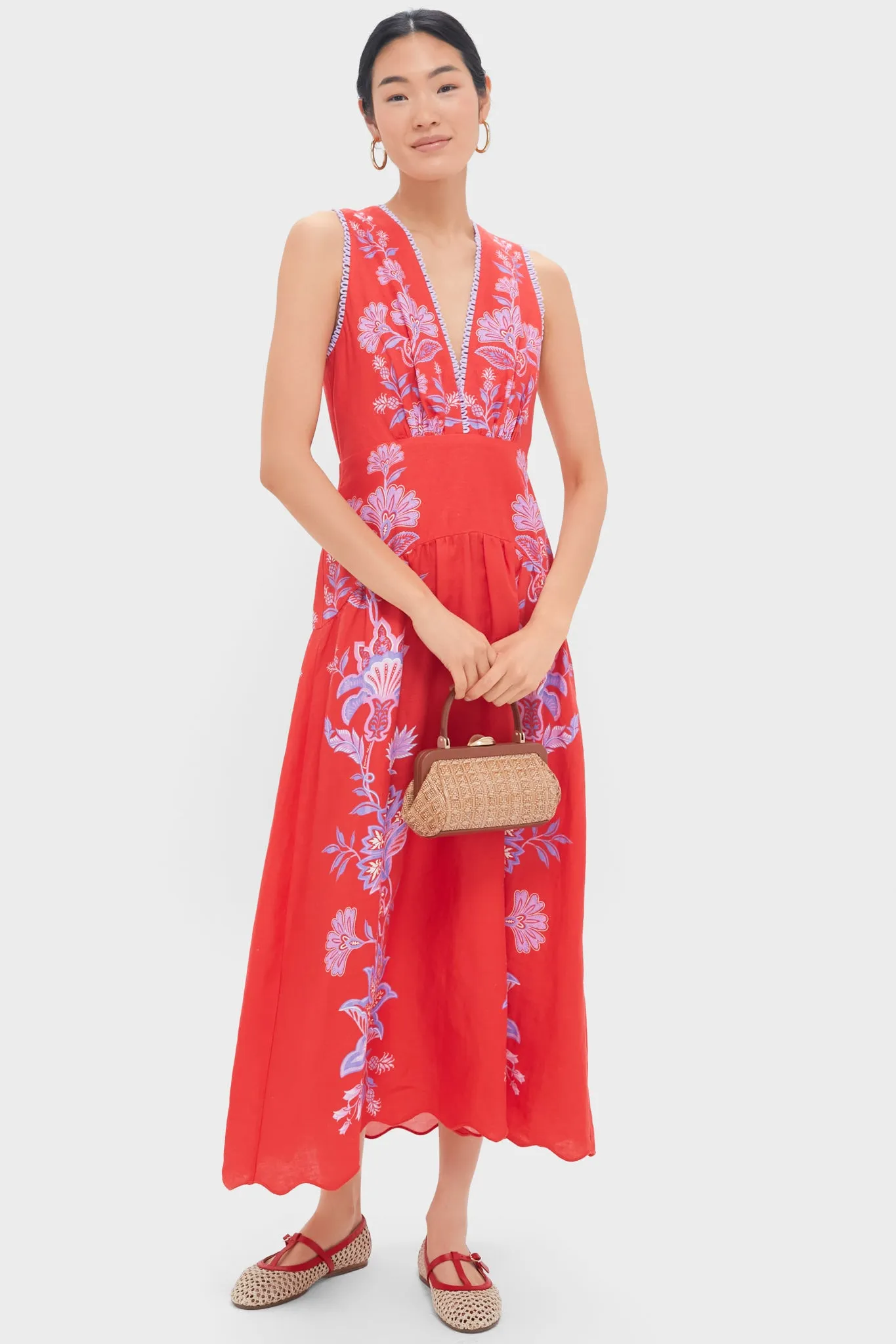 Porcelain Garden Red Midi Dress sold by Tuckernuck product image thumbnail 2