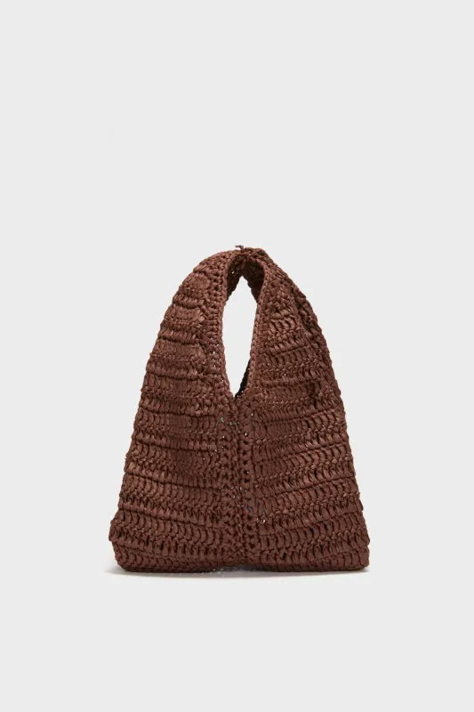 Chocolate Simone Raffia Bag made by A.L.C.