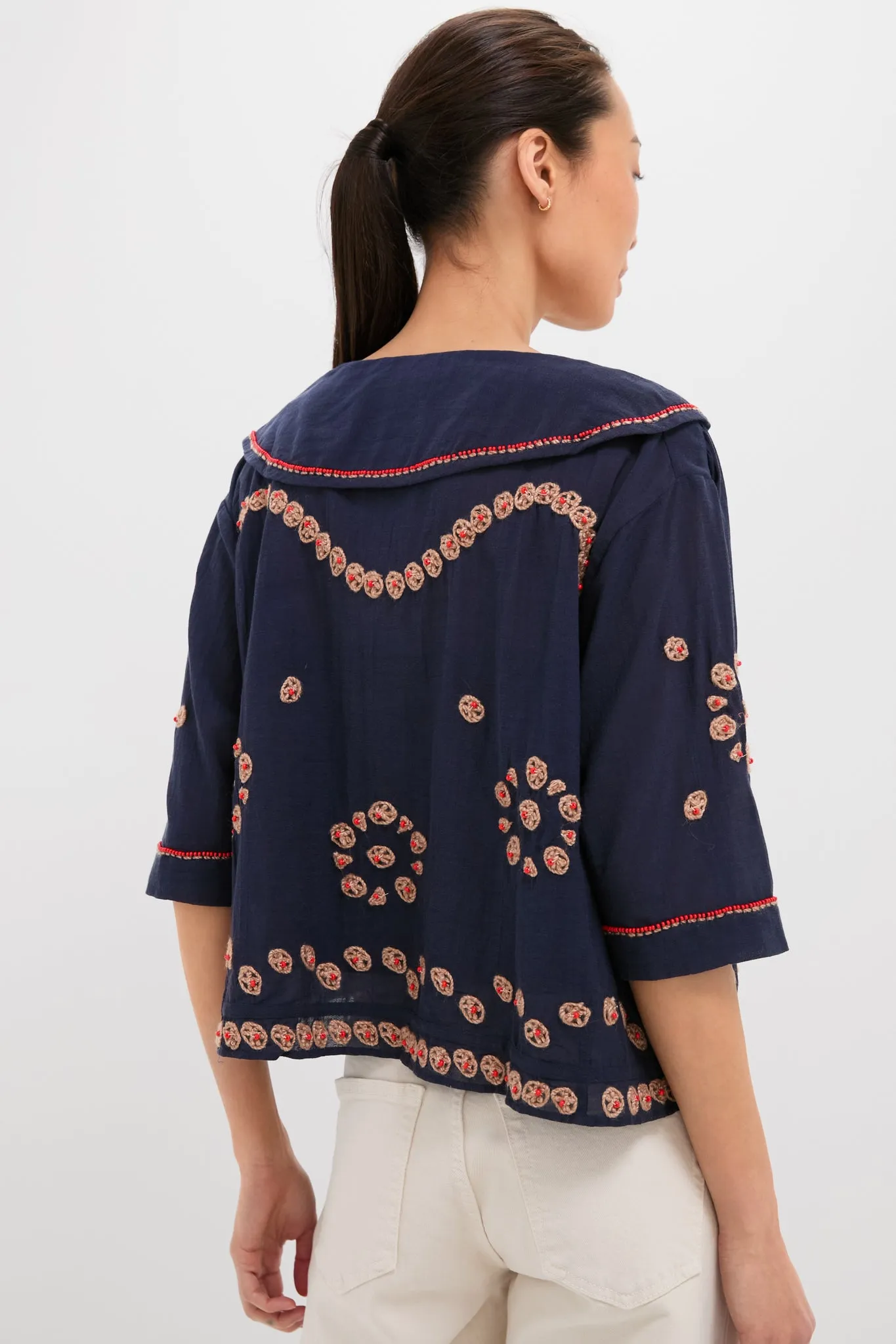 Navy The Beaded Vintage Sailor Top sold by Tuckernuck product image thumbnail 4