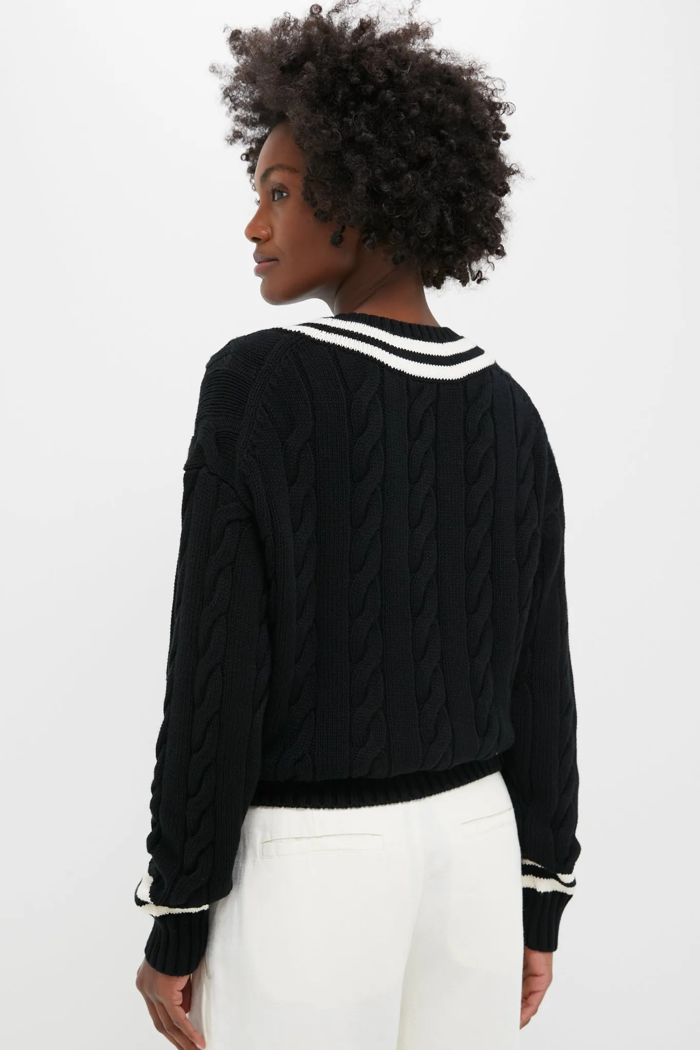 Polo Black and Cricket Cream Cotton Long Sleeve Crew Neck Pullover Sweater sold by Tuckernuck product image thumbnail 4