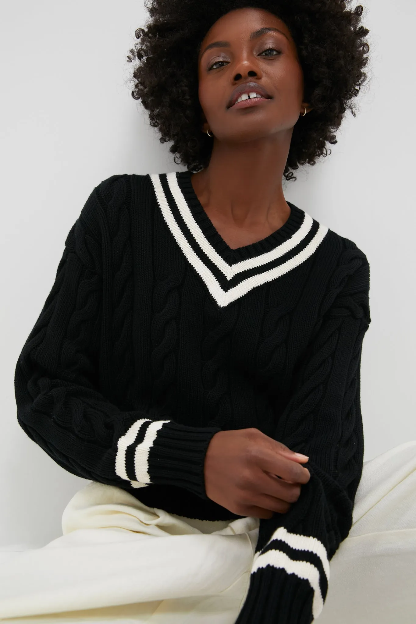 Polo Black and Cricket Cream Cotton Long Sleeve Crew Neck Pullover Sweater sold by Tuckernuck product image thumbnail 5