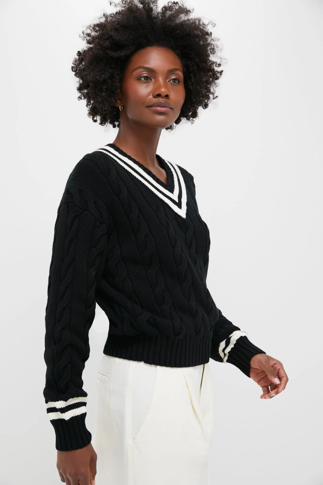 Polo Black and Cricket Cream Cotton Long Sleeve Crew Neck Pullover Sweater sold by Tuckernuck product image thumbnail 3