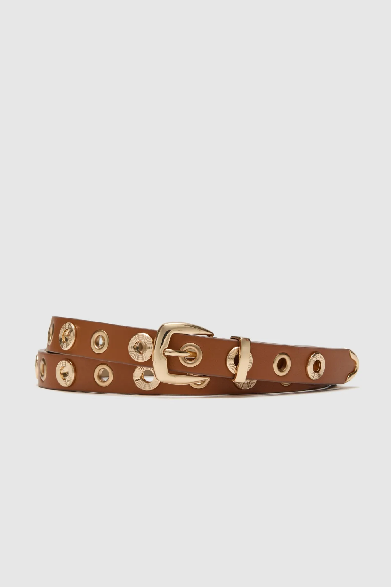 Brown Rivet Studded Belt sold by Tuckernuck