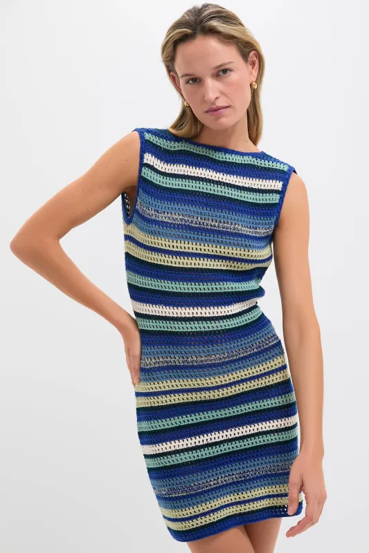 Blues and Pistaccio Nevado Mini Dress made by ESCVDO
