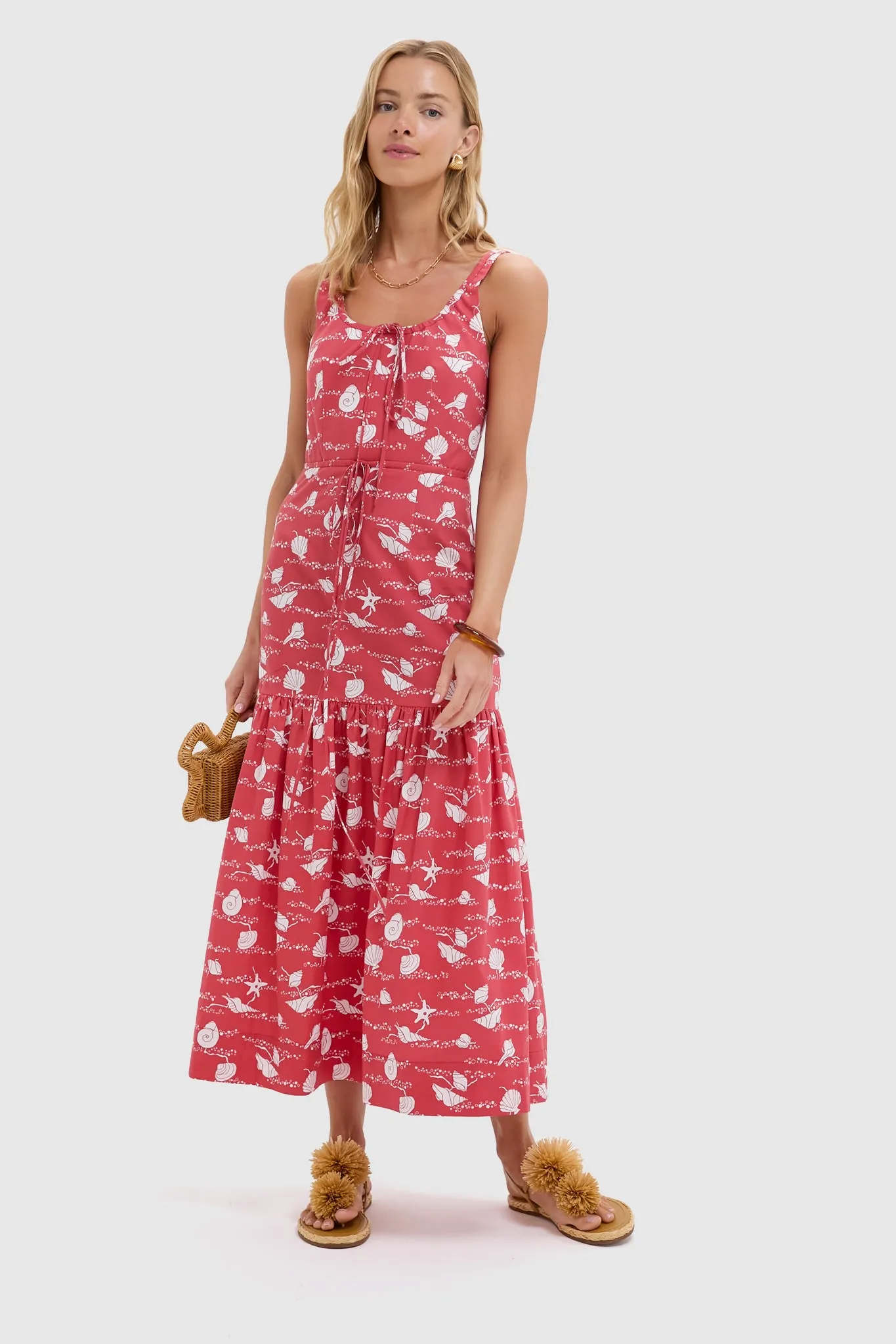 Red Shell Double Drawstring Dress sold by Tuckernuck product image thumbnail 2