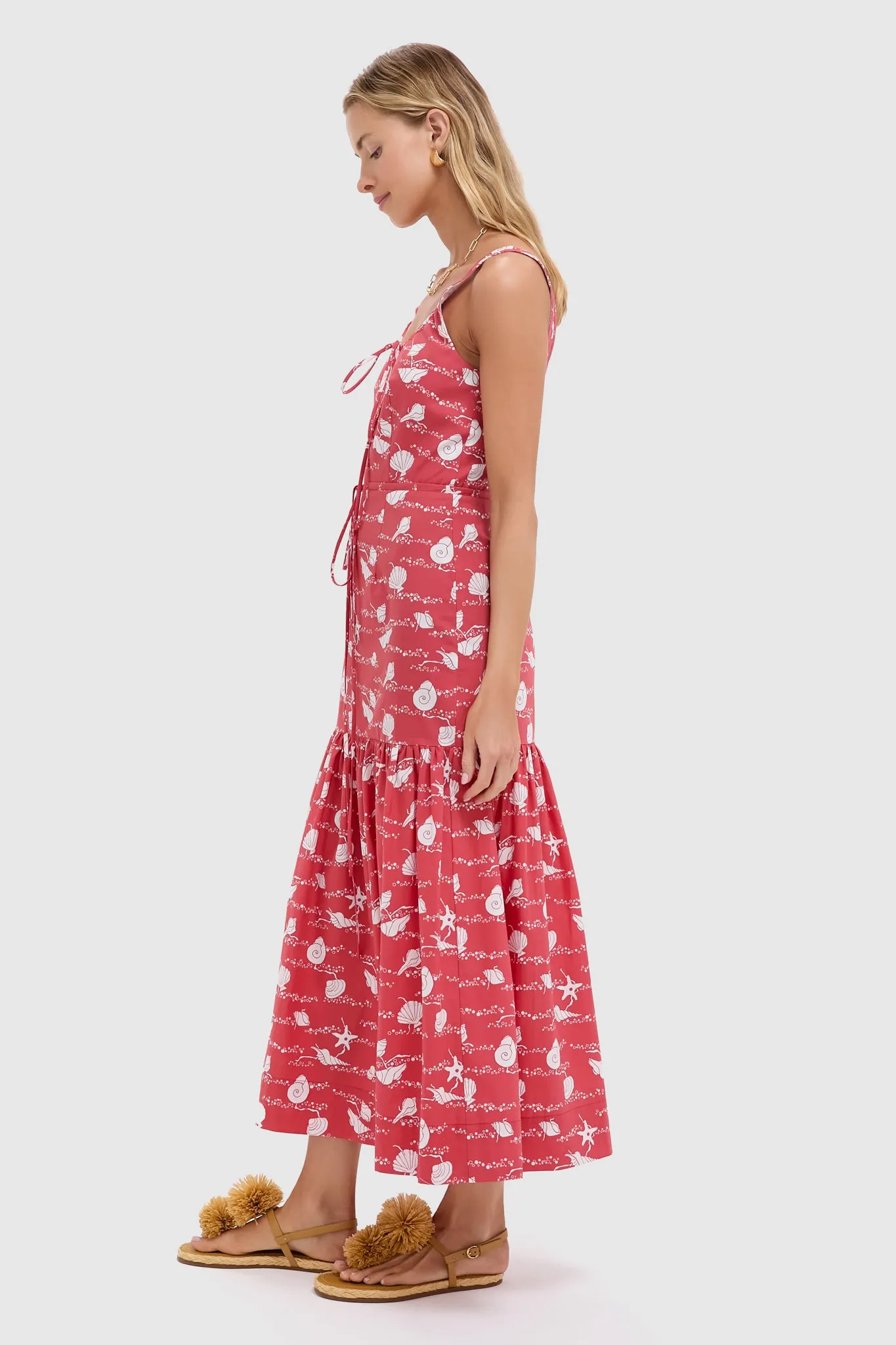 Red Shell Double Drawstring Dress sold by Tuckernuck product image thumbnail 3