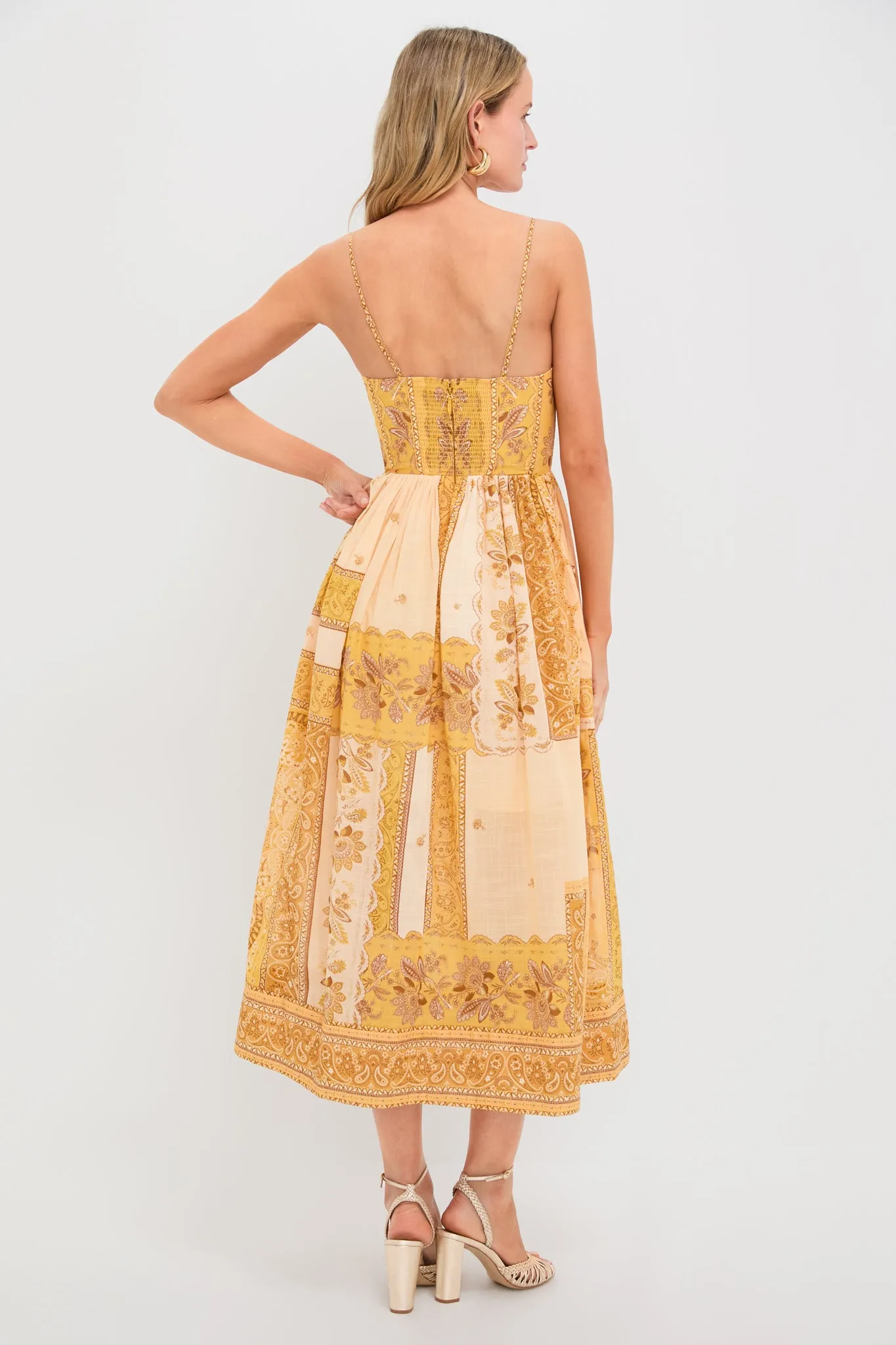 Mustard Bandana Lucky Corset Midi Dress sold by Tuckernuck product image thumbnail 4