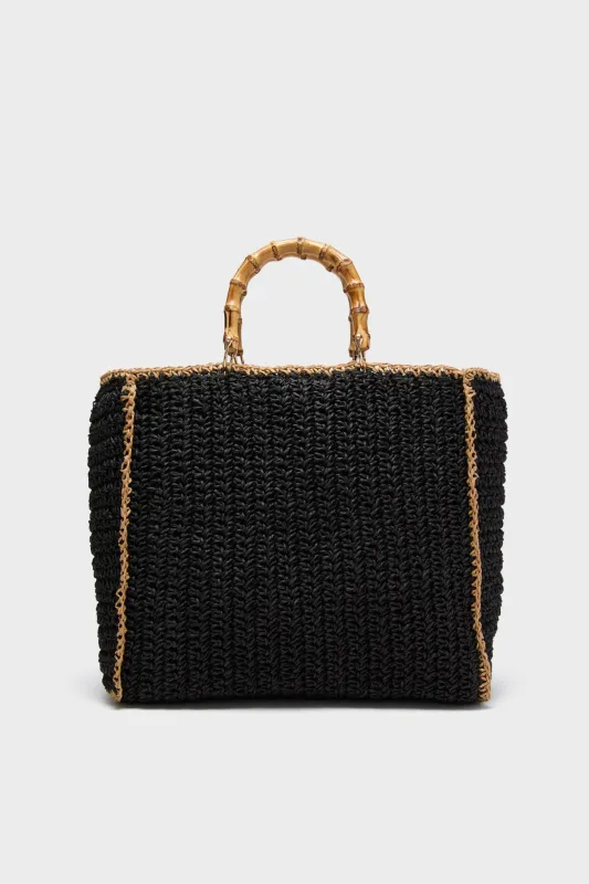 Black Natural Zarina Satchel sold by Tuckernuck