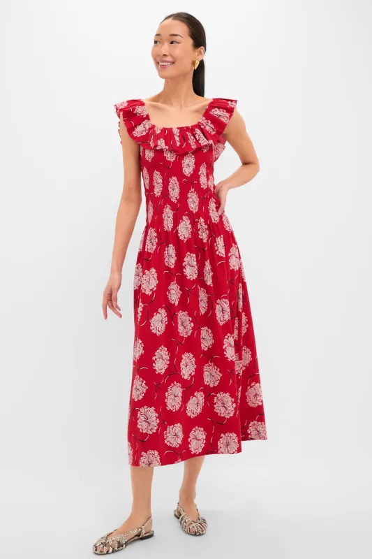 True Red Dancing Floral The Havana Dress sold by Tuckernuck