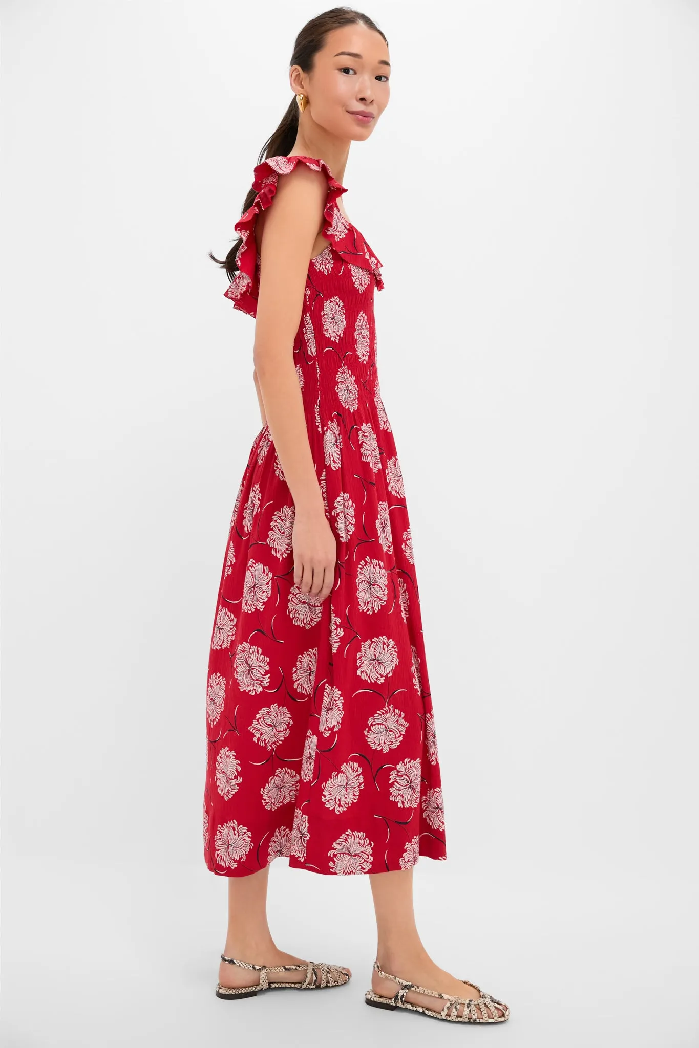 True Red Dancing Floral The Havana Dress sold by Tuckernuck product image thumbnail 3