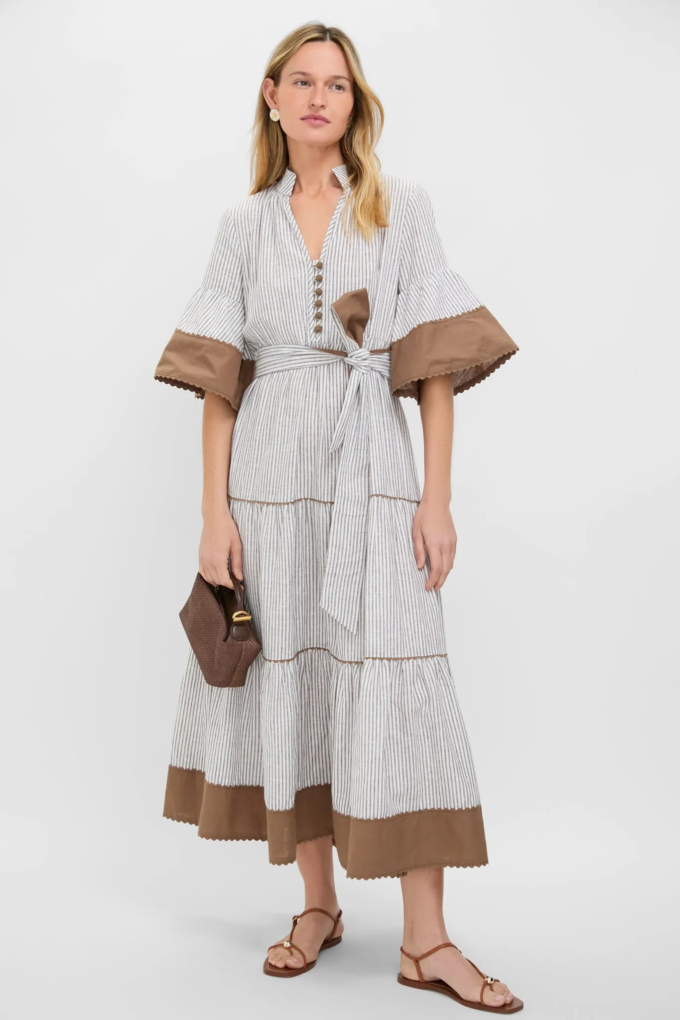 Tan Stripe Linen Joanna Dress sold by Tuckernuck product image thumbnail 2