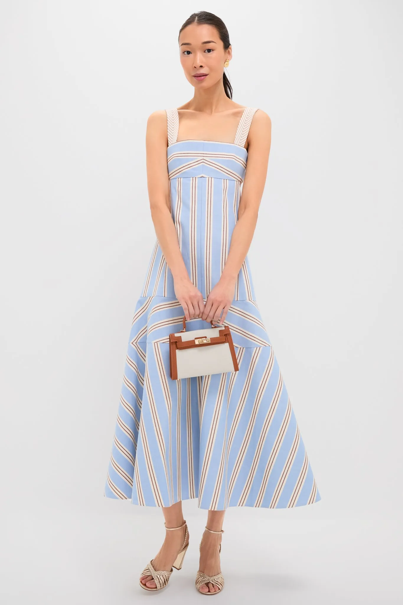 Natural Linen and Tan Hariette Handle Bag sold by Tuckernuck product image thumbnail 4