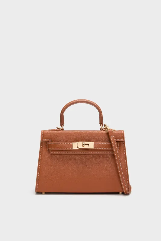 Tan Hariette Handle Bag sold by Tuckernuck