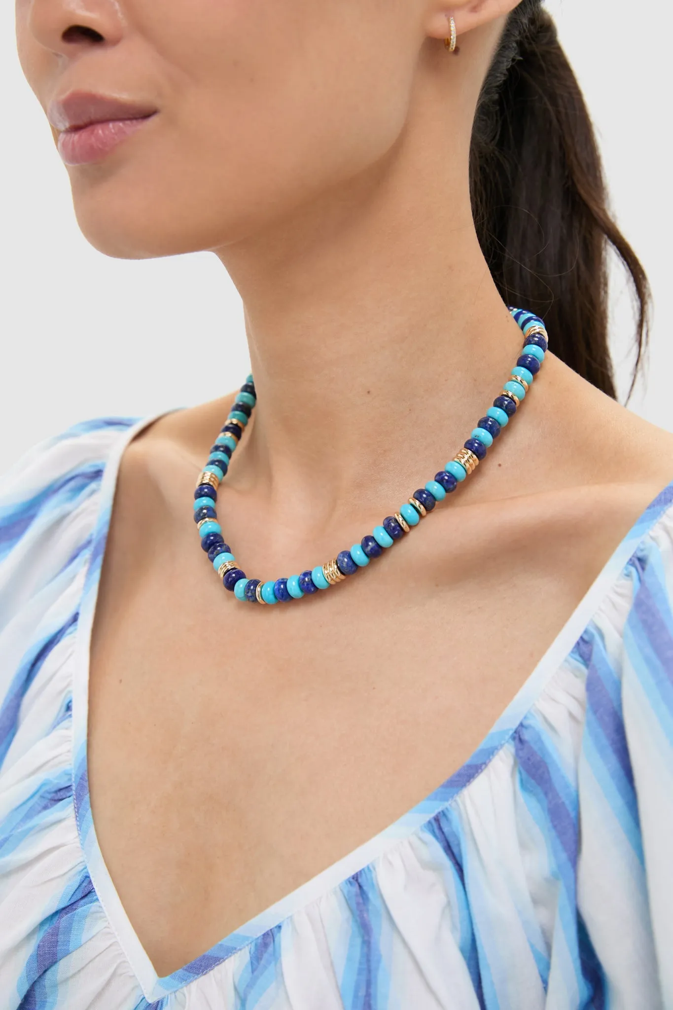 Lapis and Turquoise Beaded Necklace sold by Tuckernuck product image thumbnail 2