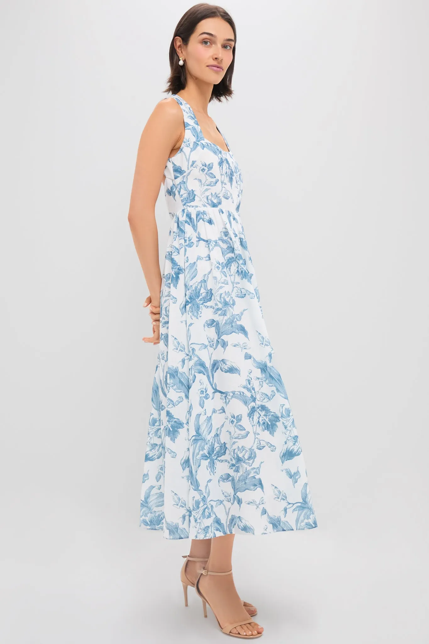 Dusty Blue Floral Maizie Maxi Dress sold by Tuckernuck product image thumbnail 3