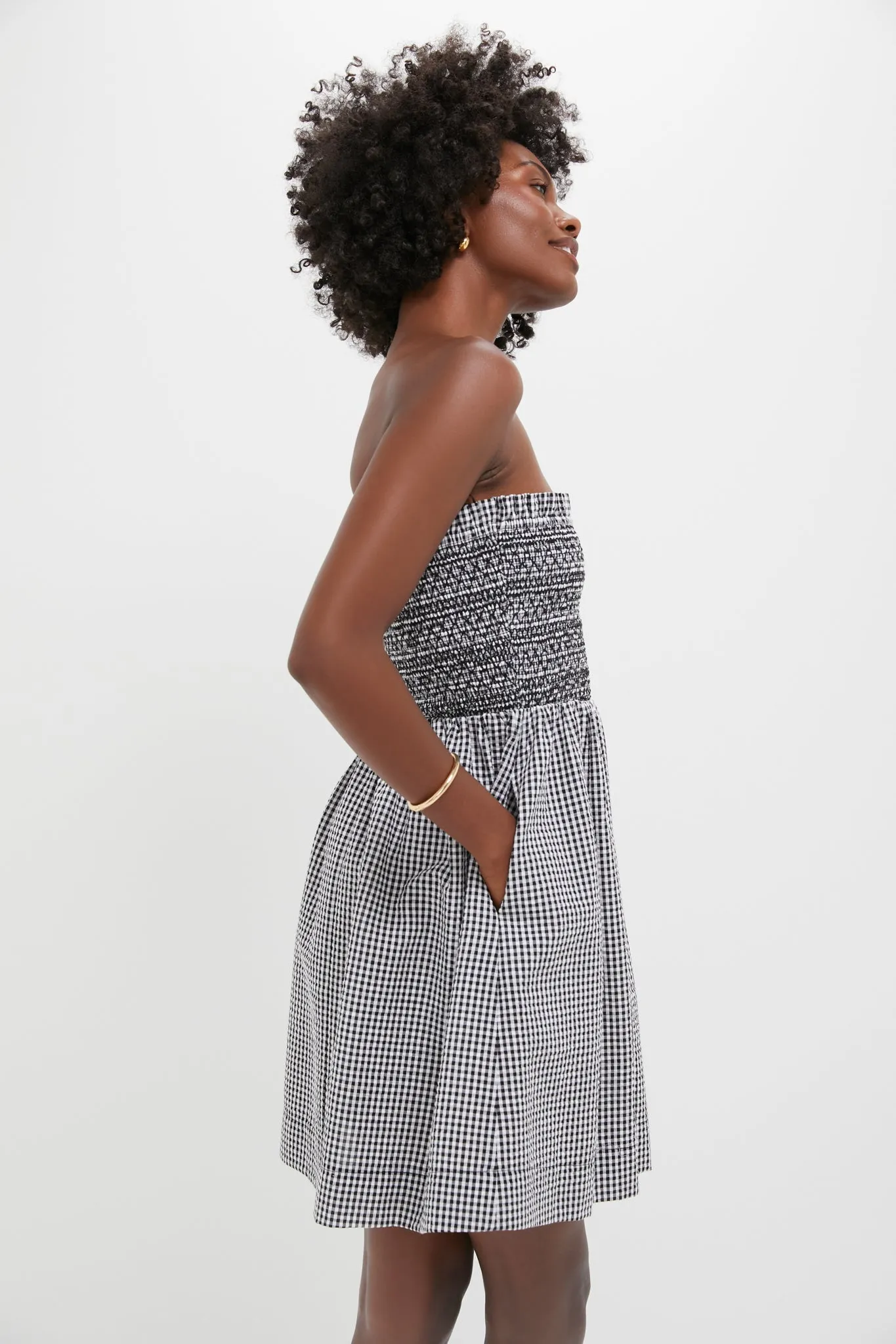 Black Gingham Seersucker Winona Mini Dress sold by Tuckernuck product image thumbnail 3