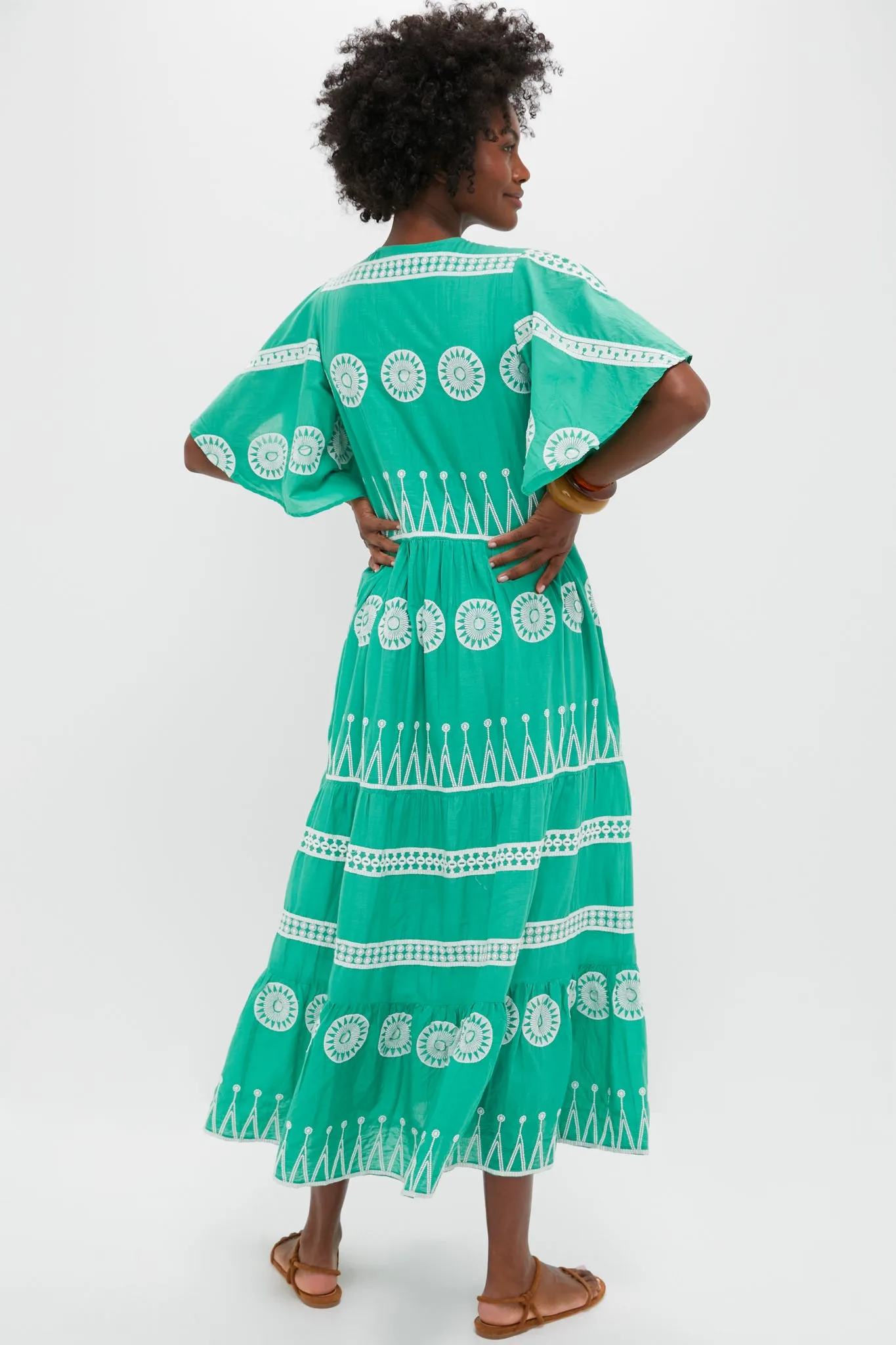 Soleil Sage Flirty V-Neck Maxi Dress sold by Tuckernuck product image thumbnail 4