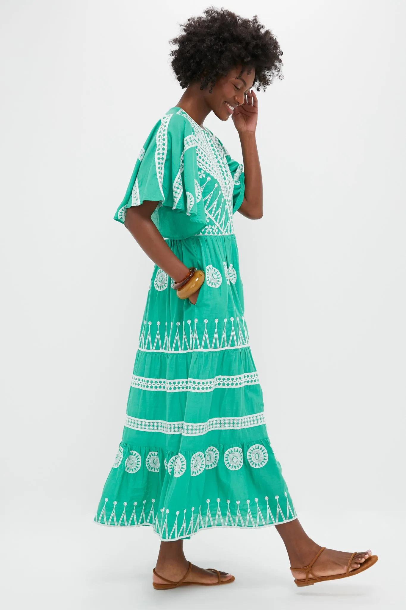 Soleil Sage Flirty V-Neck Maxi Dress sold by Tuckernuck product image thumbnail 3
