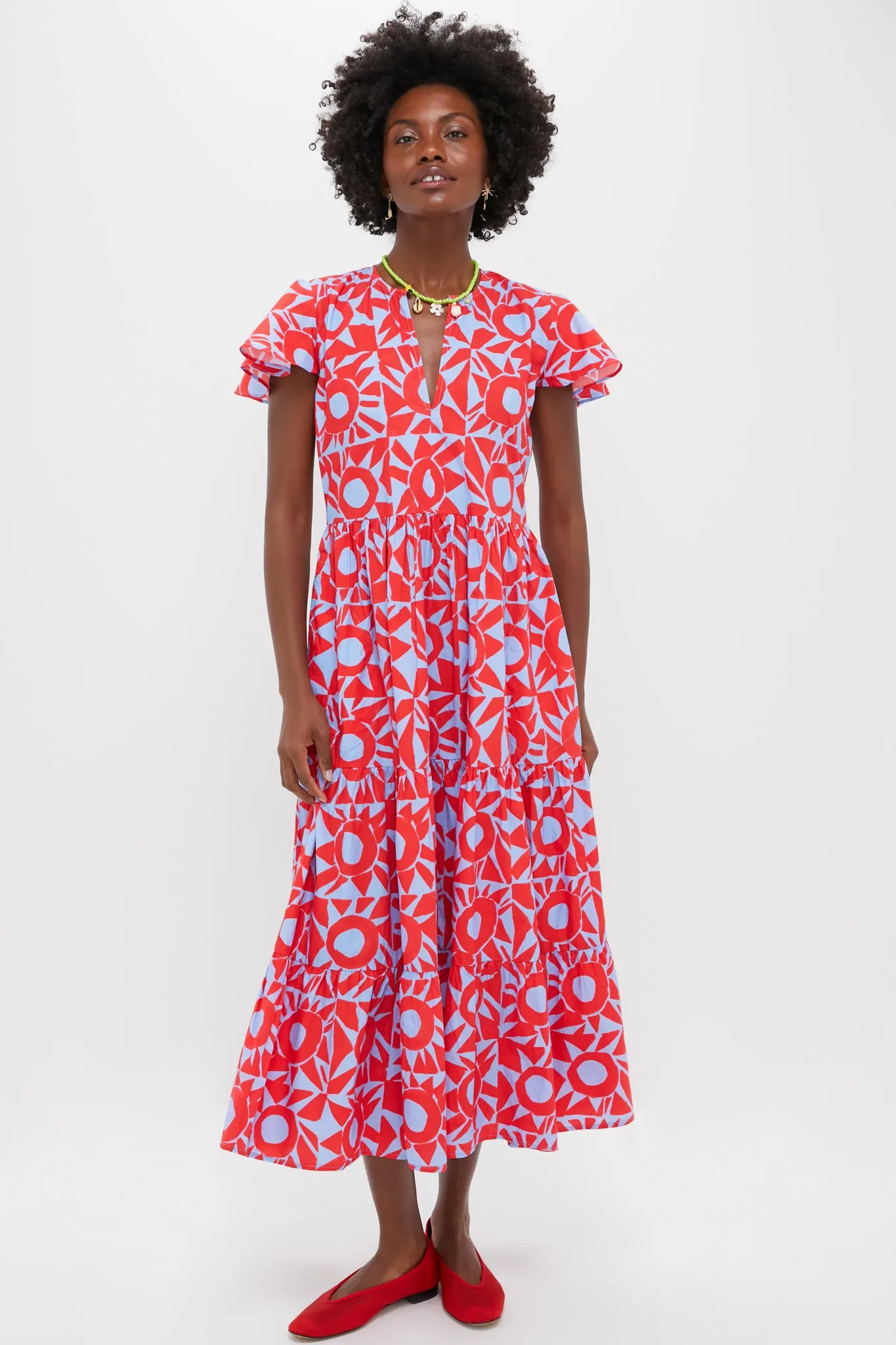 Eclipse Red V-Neck Maxi Dress sold by Tuckernuck