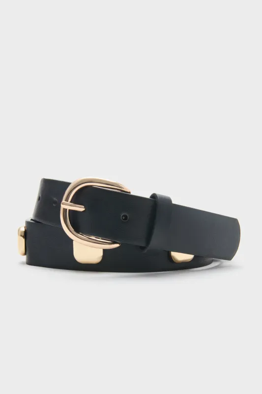 Black and Gold Flat Studded Belt sold by Tuckernuck