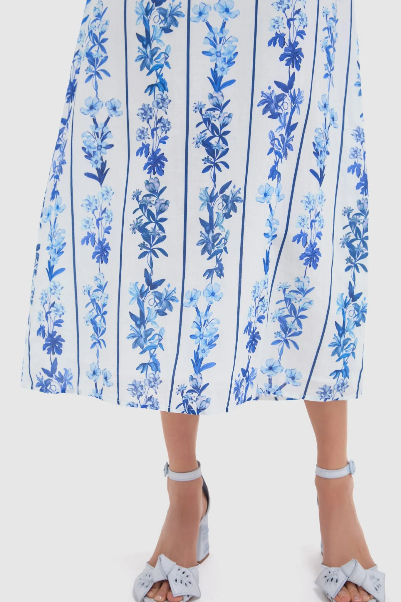 Blue Floral and Stripe Minnie Midi Dress sold by Tuckernuck product image thumbnail 5