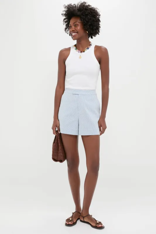 Light Blue Seersucker Ruth Short sold by Tuckernuck