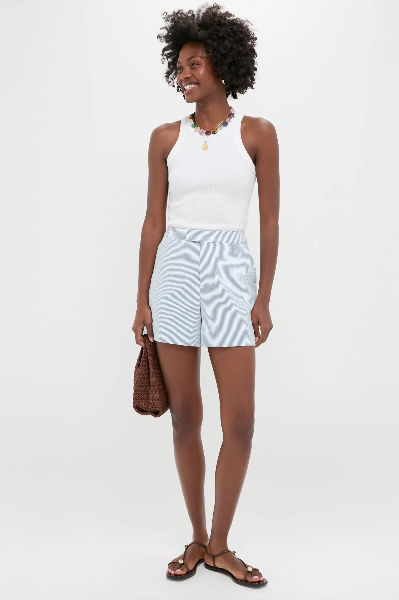 Light Blue Seersucker Ruth Short sold by Tuckernuck