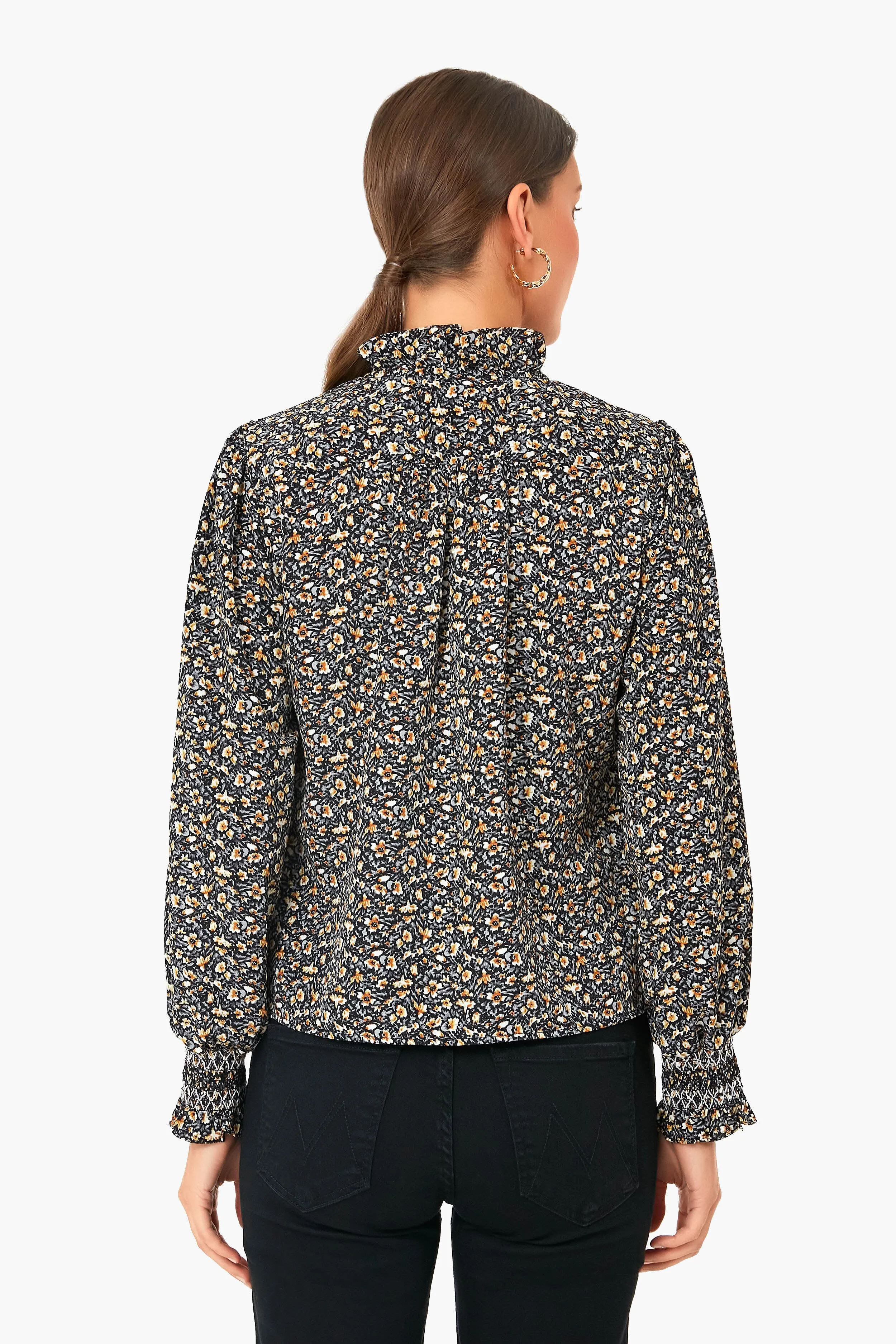 Black Floral Long Sleeve Nicole Shirt sold by Tuckernuck product image thumbnail 4
