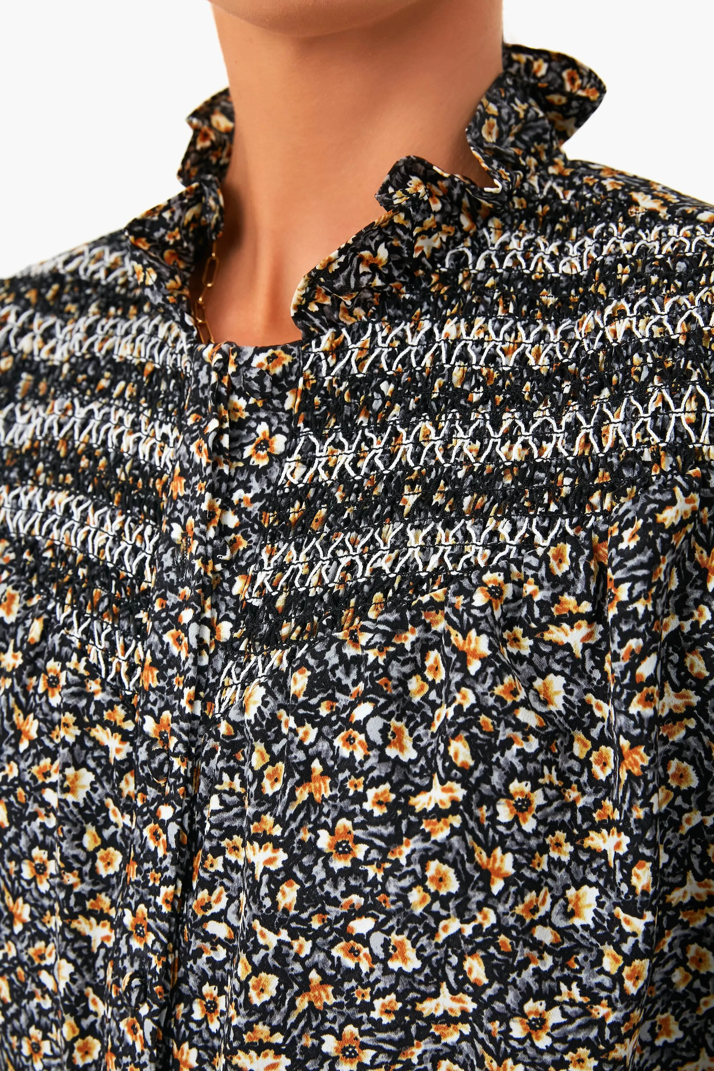 Black Floral Long Sleeve Nicole Shirt sold by Tuckernuck product image thumbnail 5
