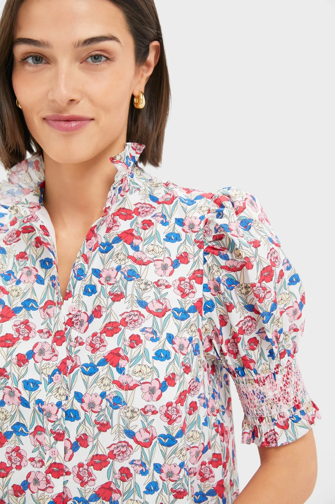 Red & Blue Clover Floral Mini Lou Lou Dress sold by Tuckernuck product image thumbnail 2