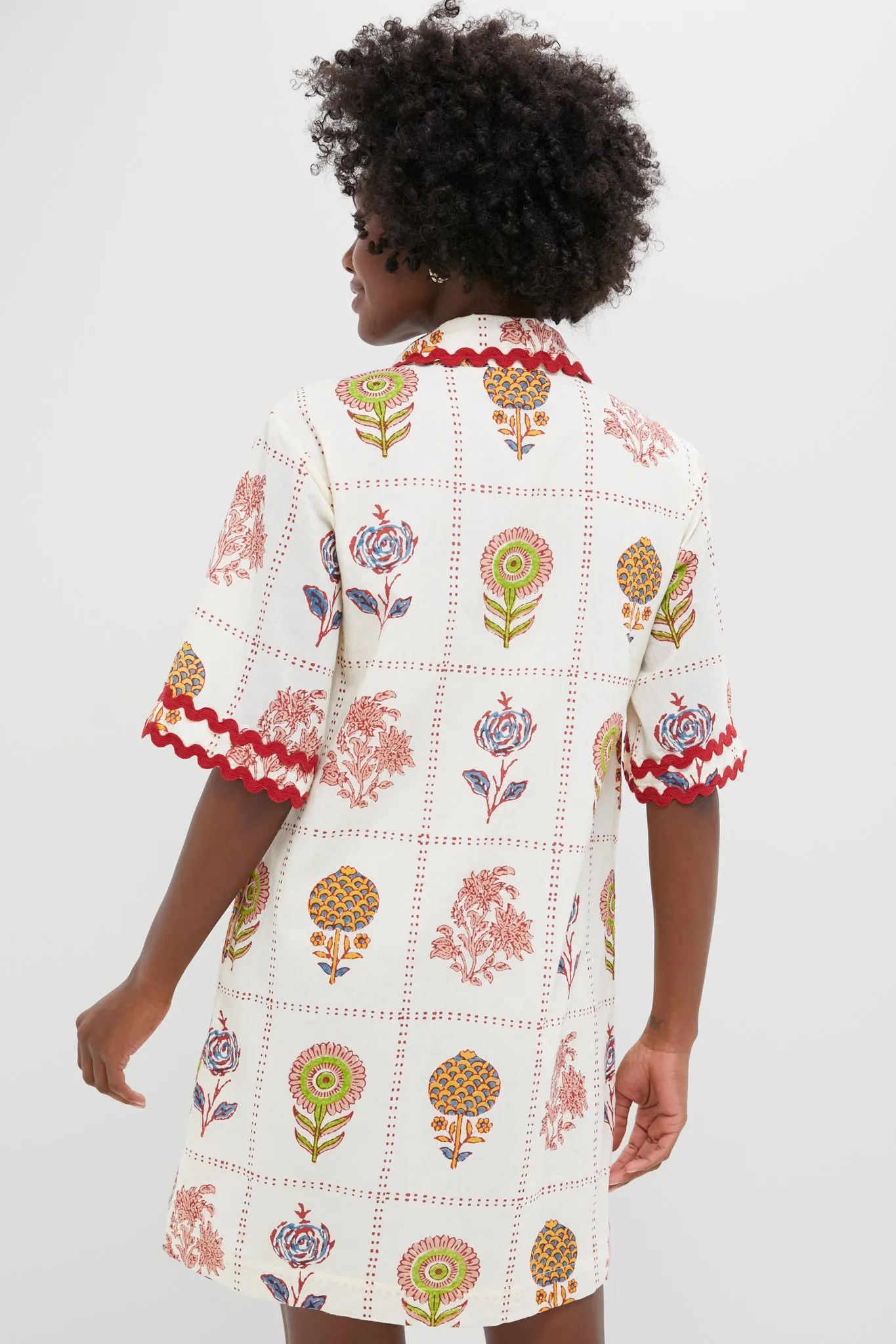 Taormina Cream Collared Mini Shirt Dress sold by Tuckernuck product image thumbnail 4