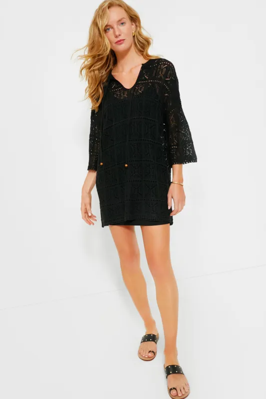 Black Crochet Knit Kai Dress sold by Tuckernuck