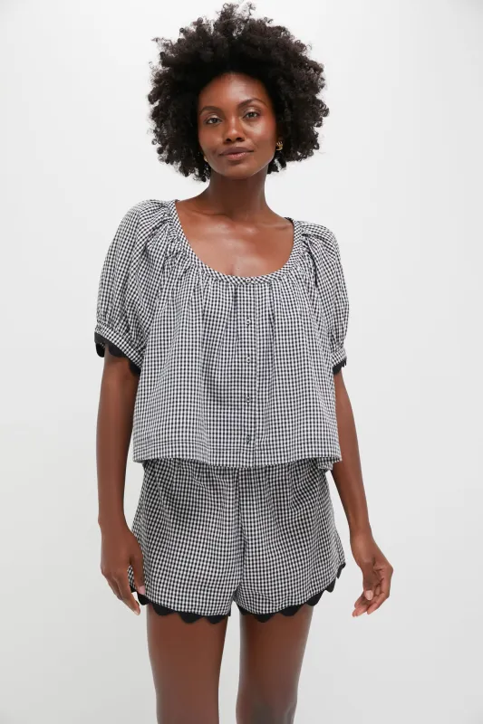 Black Gingham Ric Rac Tully Top sold by Tuckernuck