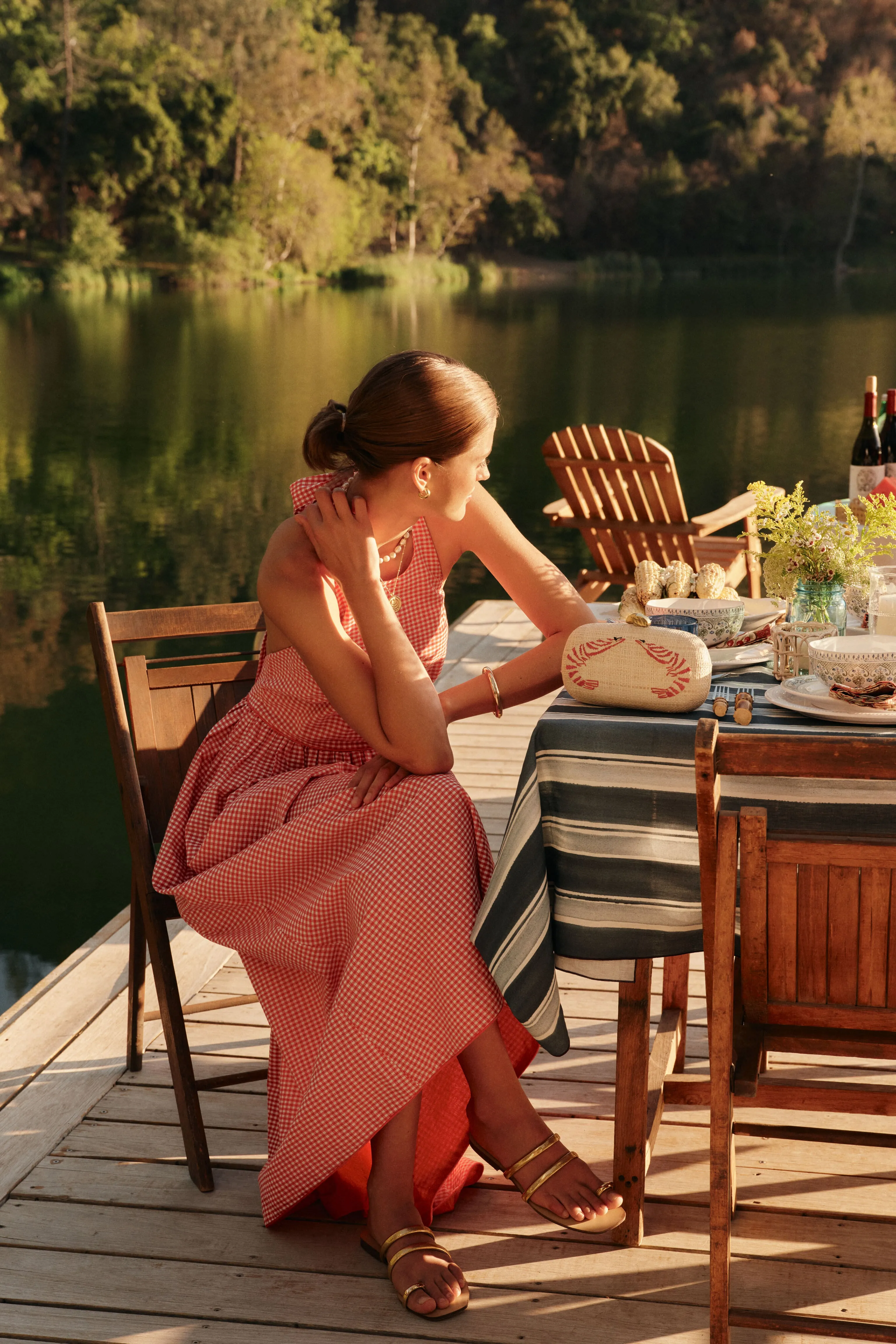 Red Gingham Halter Marcie Dress sold by Tuckernuck product image thumbnail 2