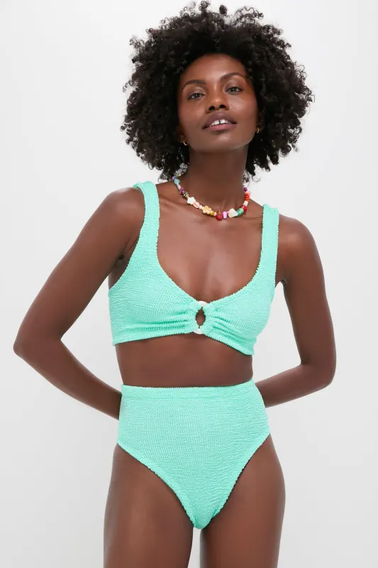 Metallic Mint Nadine Bikini with Pearly Hoop sold by Tuckernuck