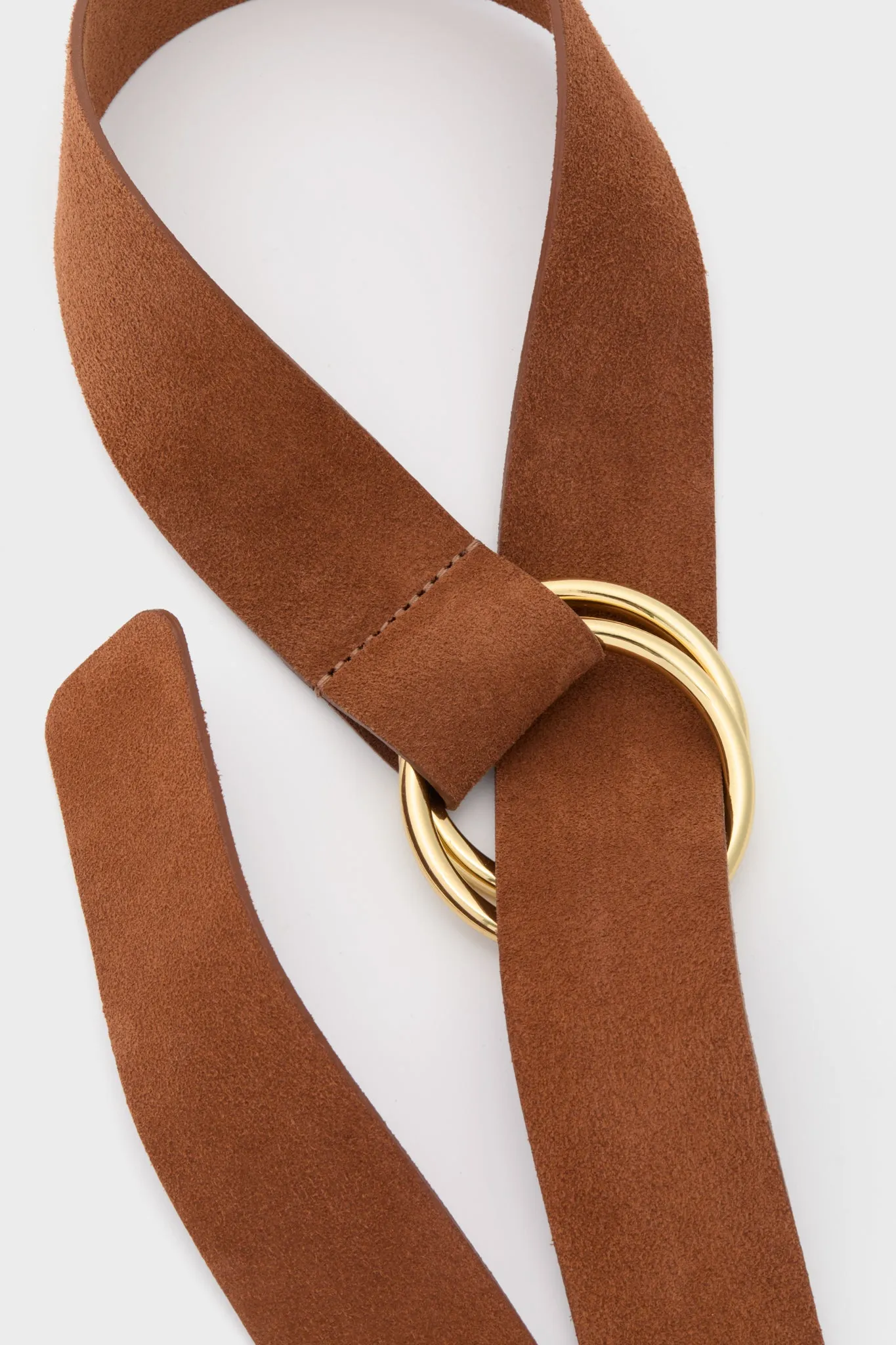Cognac and Gold Tumble Suede Belt sold by Tuckernuck product image thumbnail 4