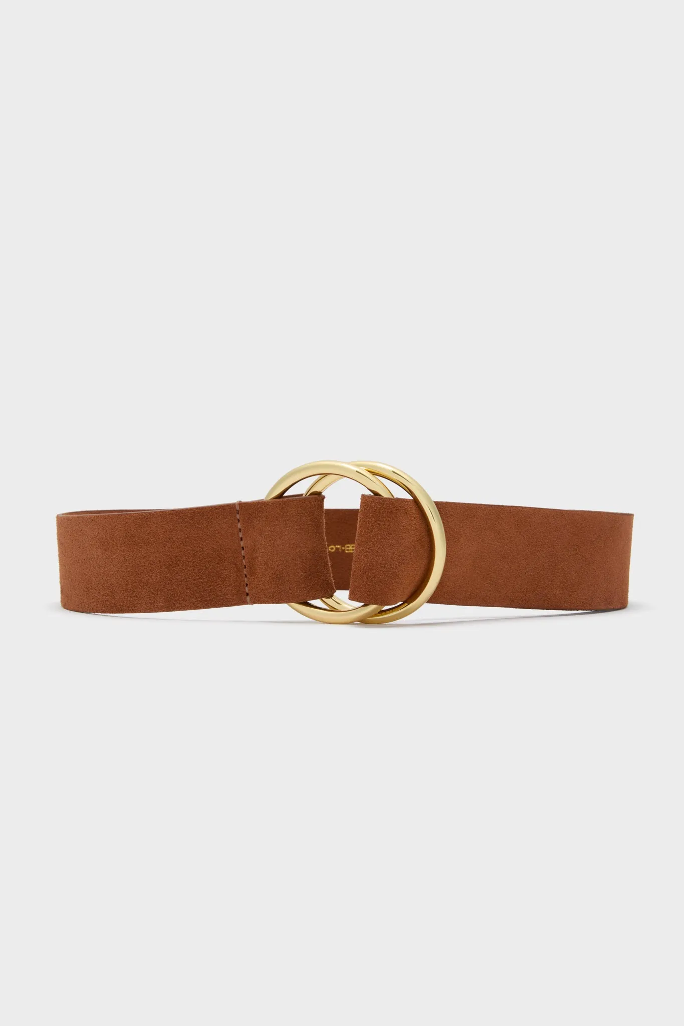 Cognac and Gold Tumble Suede Belt sold by Tuckernuck