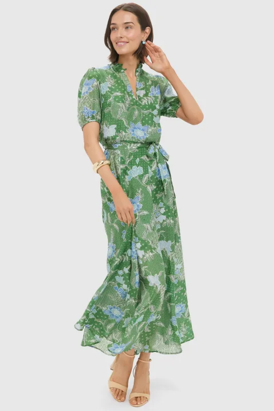 Jungle Green Bloom Oceanus Dress sold by Tuckernuck