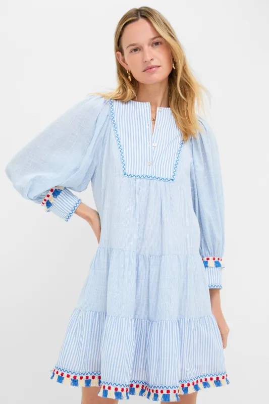 Chambray Stripe Fringe Jen Dress made by Tuckernuck